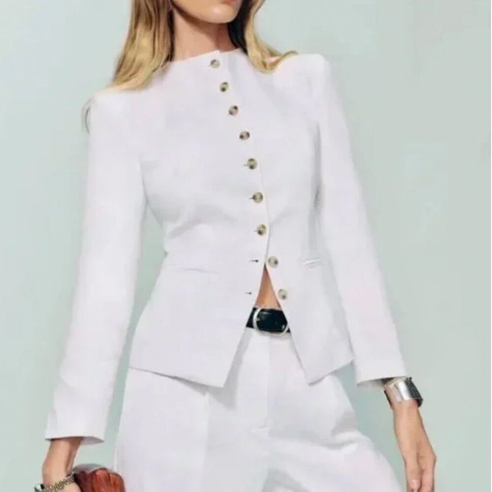 ✨ SALE✨ EUC Reformation Lydia Linen Jacket White Quiet Lux Minimalist